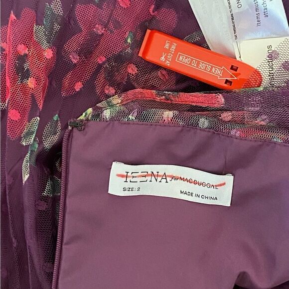 Mac Duggal Ieena Cap Sleeve Floral A-Line Dress size 2 - Picture 13 of 13